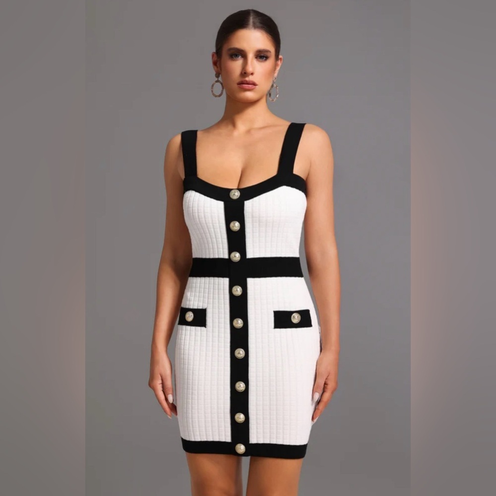 Classy Black and White Dress